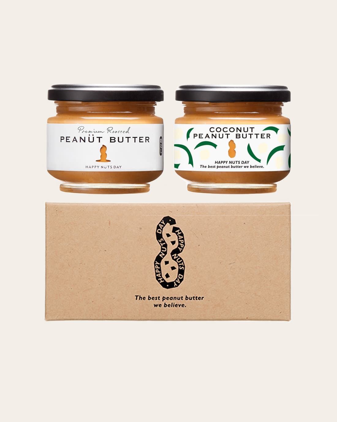ココナッツピーナッツバター＋粒ありセット ｜ PRODUCT ｜ HAPPY NUTS DAY